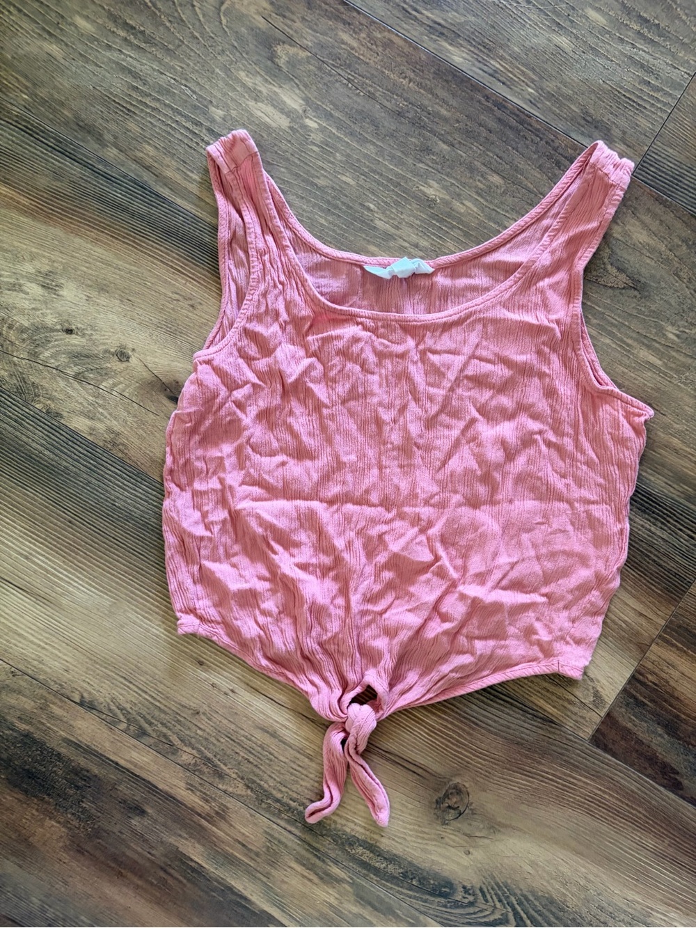 Jack by BB Dakota Pink Knot-Front Ribbed Tank